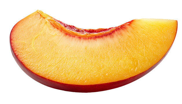slice of nectarine isolated on transparent background, png