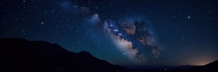 Obraz premium Vast, inky black sky, countless stars scattered, vastness, deep