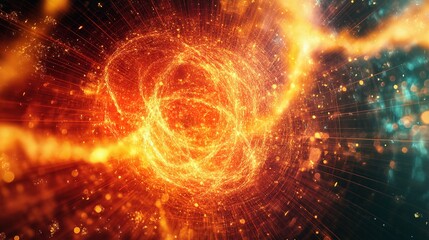 Obraz premium Abstract Technology Background with Dynamic Lines and Scale Effects