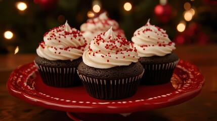 Delicious Chocolate Cupcakes with Red Sprinkles