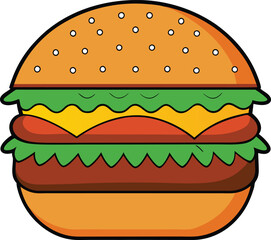hamburger clipart art,  hamburger vector, hamburger vector illustration, hamburger vector images, hamburger vector icon ,  hamburger  illustration 