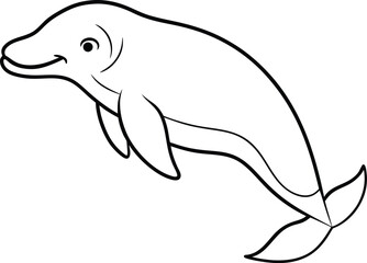 Elegant Dolphin Line Art for Coloring Pages
