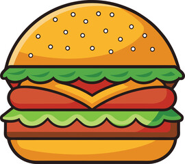 hamburger clipart art,  hamburger vector, hamburger vector illustration, hamburger vector images, hamburger vector icon ,  hamburger  illustration 