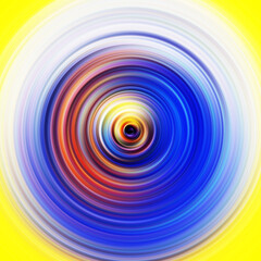 Colorful radial motion effect. Abstract rounded background. Color curves and sphere.