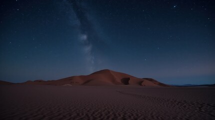 Starry Night Desert Landscape with Dramatic Dunes