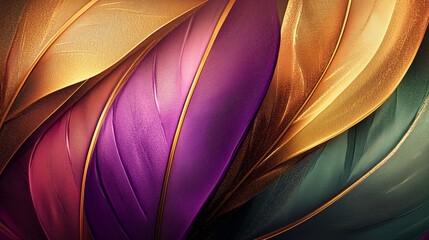 Vibrant abstract feather textures in multicolored gradient