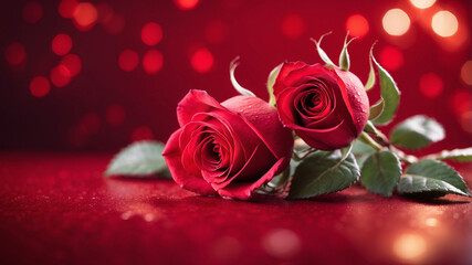 red roses and a heart