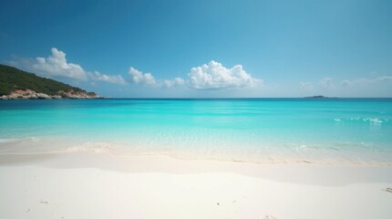 Fototapeta premium Tranquil Coastal Lagoon with Turquoise Water and White Sand