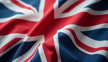 Fototapeta premium Close-up of the Union Jack flag, showcasing its vibrant colors and intricate details.