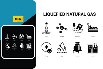 Liquefied natural gas - LNG - concept vector illustration