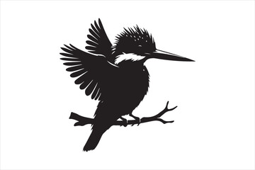 Kingfisher Silhouette vector 