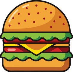 hamburger clipart art,  hamburger vector, hamburger vector illustration, hamburger vector images, hamburger vector icon ,  hamburger  illustration 
