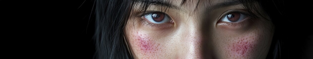 Obraz premium Emotional close-up of a woman showcasing resilience and vulnerability