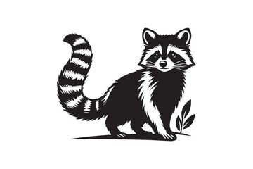Raccoon Silhouette Vector Animal Illustration 