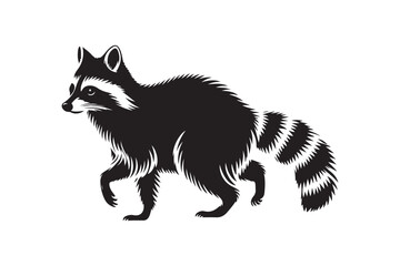 Raccoon Silhouette Vector Animal Illustration 