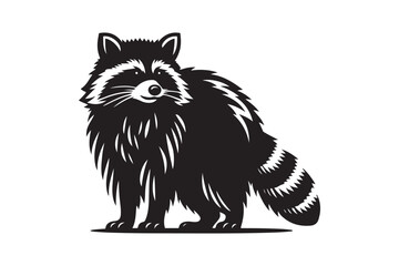 Raccoon Silhouette Vector Animal Illustration 