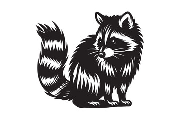 Raccoon Silhouette Vector Animal Illustration 