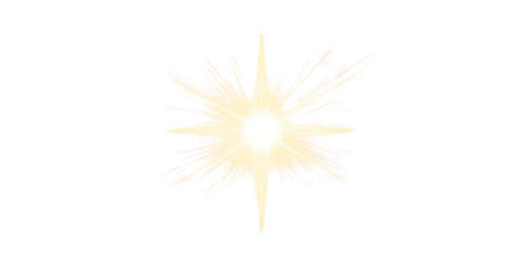 Gold Glow Star. Light glowing effect. Transparent Sun rays