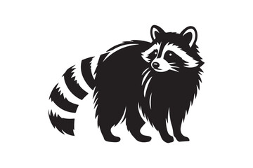 Obraz premium Raccoon Silhouette Vector Animal Illustration 