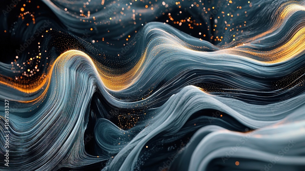 Poster flowing visualization of machine learning algorithms and data patterns