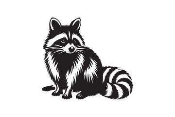 Raccoon Silhouette Vector Animal Illustration 
