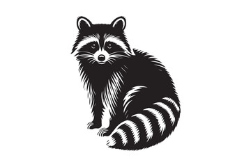 Raccoon Silhouette Vector Animal Illustration 