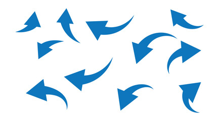 Long arrows icon. Long curved hand drawn arrow isolated.