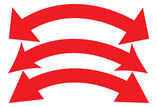 Dual semi circle arrow set . Vector illustration. Semicircular curved thin long double ended arrow set . Double Arrow. Black arrow icon. design eps 10 