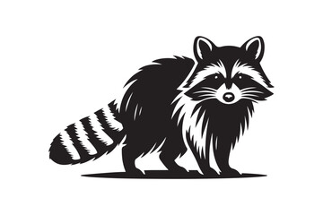 Raccoon Silhouette Vector Animal Illustration 