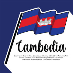 Vector Cambodia flag banner Cambodia flag Vector illustration design Cambodia independence day banner design 