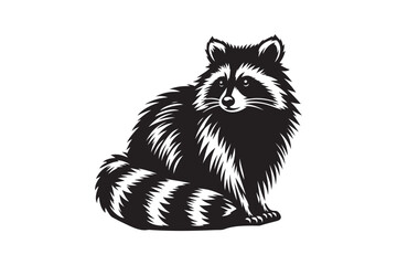 Raccoon Silhouette Vector Animal Illustration 