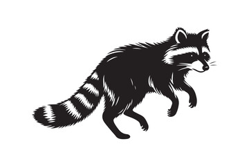 Raccoon Silhouette Vector Animal Illustration 