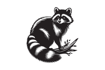 Raccoon Silhouette Vector Animal Illustration 