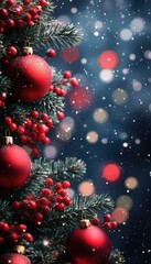 Seasonal Christmas Tree with Ornaments