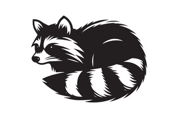 Raccoon Silhouette Vector Animal Illustration 