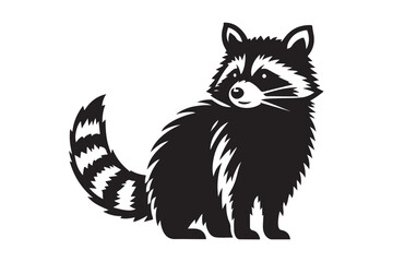 Raccoon Silhouette Vector Animal Illustration 