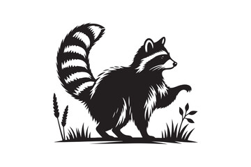 Raccoon Silhouette Vector Animal Illustration 