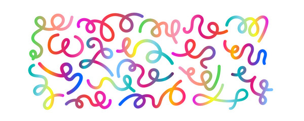 Abstract colorful gradient shapes set. Colorful fluid wave pattern. Vector illustration. Colorful gradient.