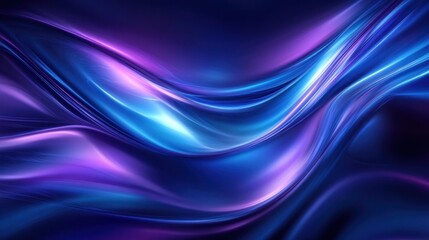 Obraz premium Abstract blue and purple glowing waves.