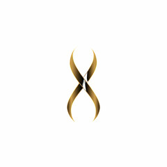 Fototapeta premium Glossy gold ribbon, designed in 3D, symbolizing cancer awareness. Set against a black background, the clean lines and subtle gradients create a refined and meaningful visual representation.