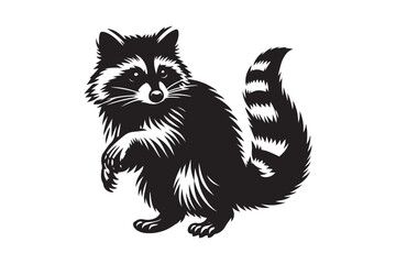 Raccoon Silhouette Vector Animal Illustration 