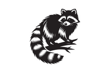 Raccoon Silhouette Vector Animal Illustration 