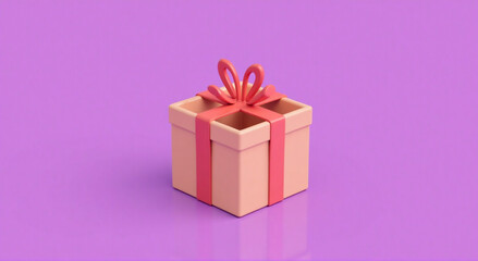 Fototapeta premium pink gift box, gift, box, present, ribbon, christmas, bow, birthday, celebration, holiday, pink, surprise, decoration, package, valentine, object, isolated, anniversary, xmas, love, purple, paper, col