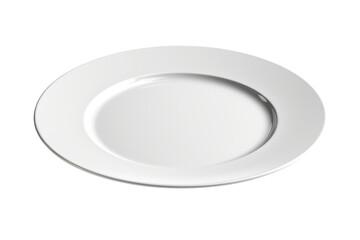 White plate ready for dining on a minimalist table setting with clean lines and soft lighting