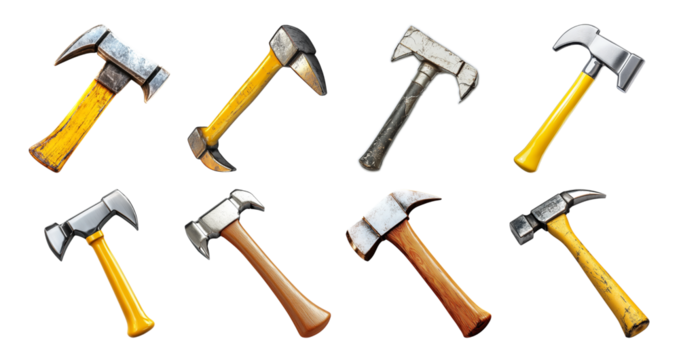 Pack Sticker Design Featuring a Claw Hammer set Against a Transparent Background for Tools, DIY Projects, or Construction