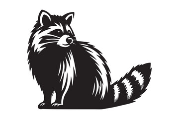 Raccoon Silhouette Vector Animal Illustration 