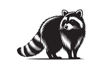 Raccoon Silhouette Vector Animal Illustration 
