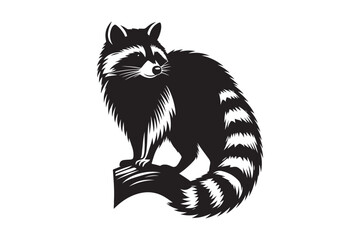 Raccoon Silhouette Vector Animal Illustration 