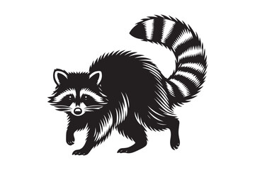 Raccoon Silhouette Vector Animal Illustration 