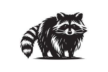 Raccoon Silhouette Vector Animal Illustration 